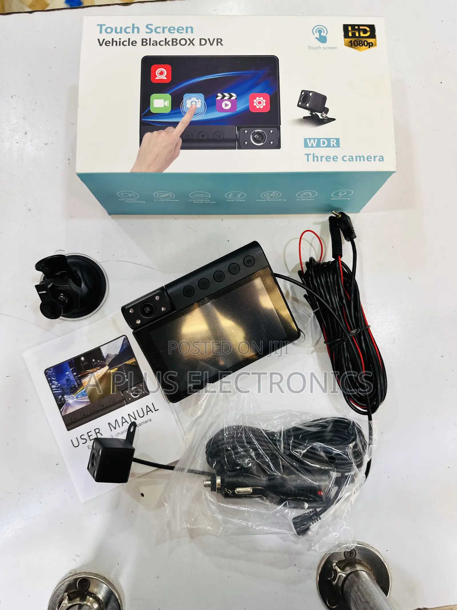 C12 Dash 3 Cameras (Touch Screen) – High-Quality Car Dashcam Set
