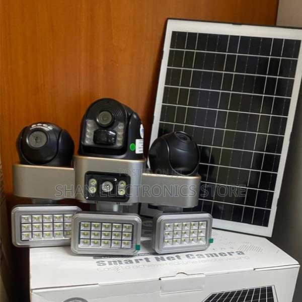 Solar Powered 3 PTZ Control Cam 4g Sim 15mp 3 Lensaudio Night Vision