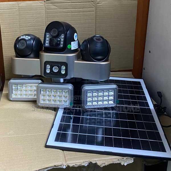 Upgraded Designed Colored Night Vision 12mp 4g PTZ 3 Lens Cam - main view