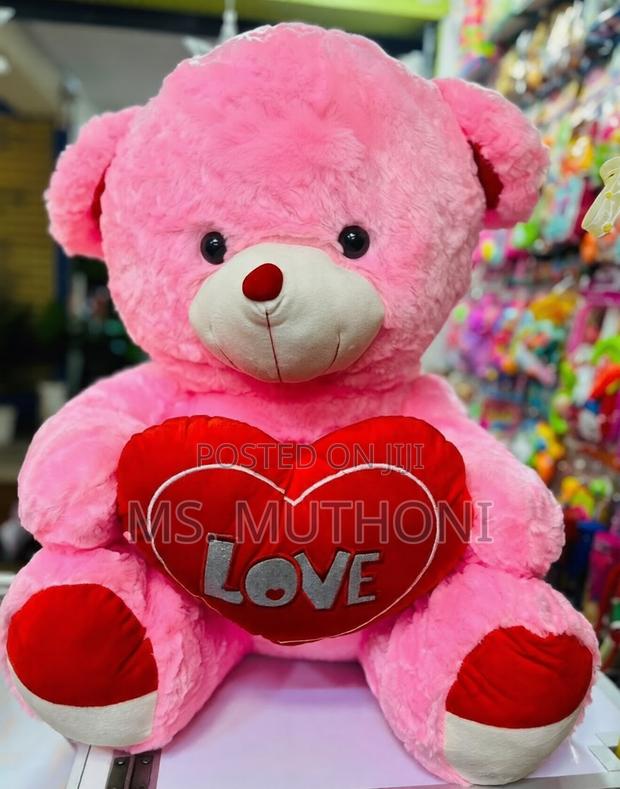 Large Red / Pink Plush Teddy Bear (80cm ) Valentine Gift - thumbnail 3