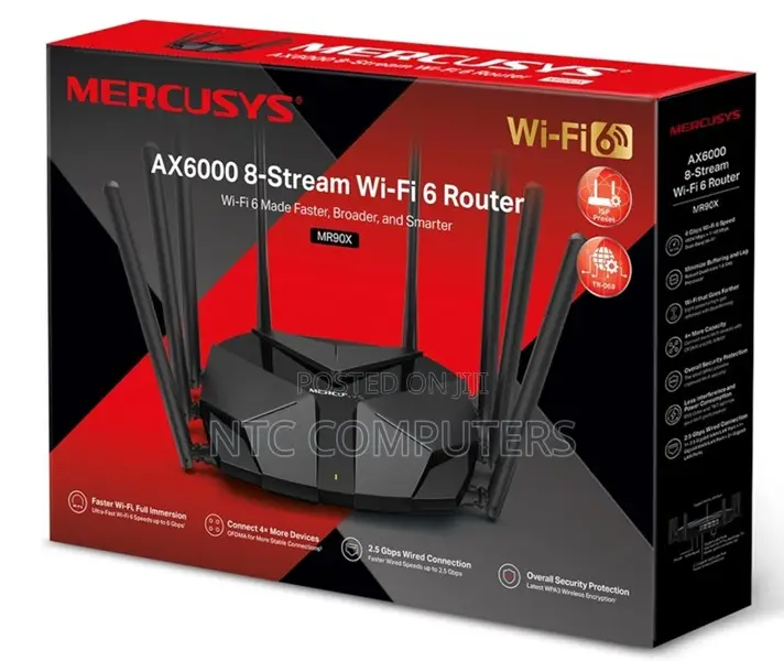 Mercusys Ax6000 8-Stream Wi-Fi 6 Router - Tl-Mr90x