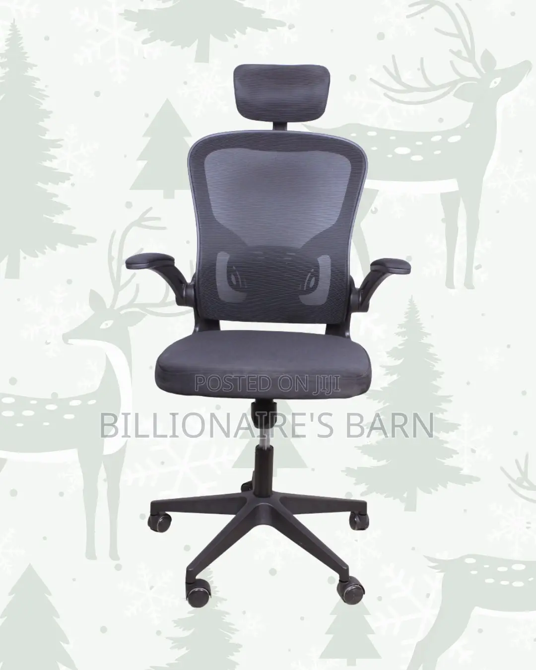 Grey Ergonomic Office Chair — Workday Comfort, Adjustable Headrest