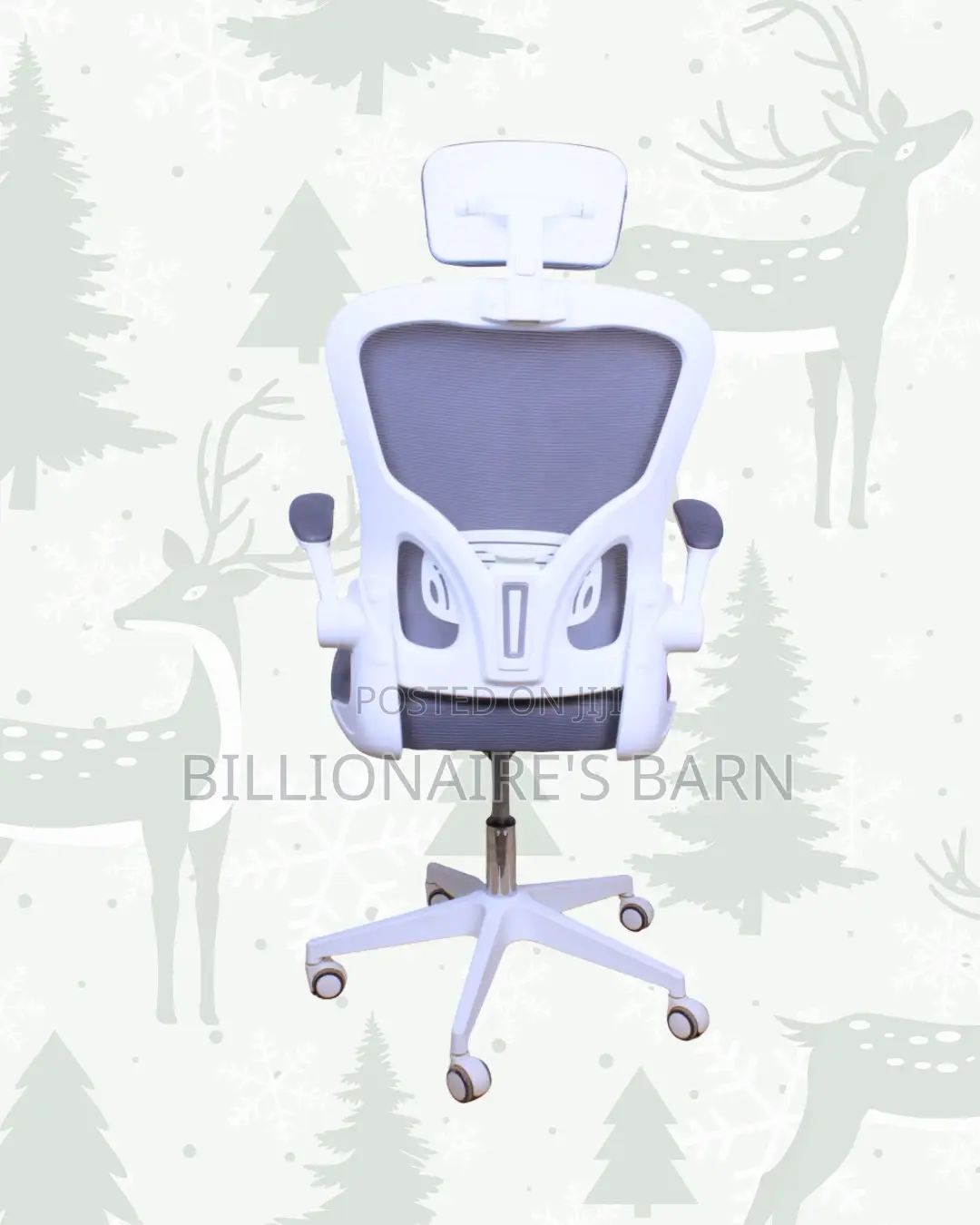 White Ergonomic Office Chair | Executive Finish, Space-Saving Arms