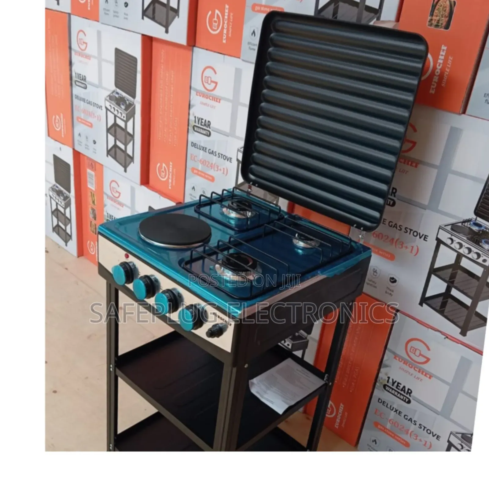 Eurochef 3 Gas + 1 Electric Standing Cooker W/ Shelves (New)