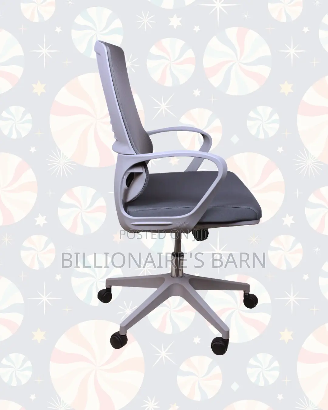 Grey Mid-Back Mesh Office Chair —Professional Look, Cool Mesh Backrest