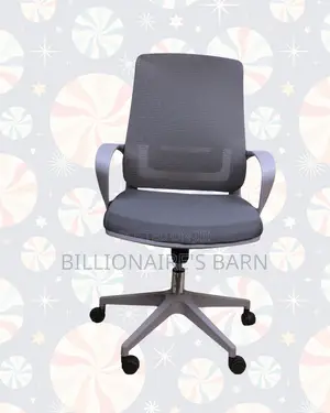 Grey Mid-Back Mesh Office Chair —Professional Look, Cool Mesh Backrest