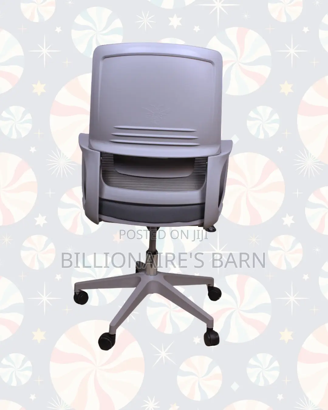 Grey Mid-Back Mesh Office Chair —Professional Look, Cool Mesh Backrest