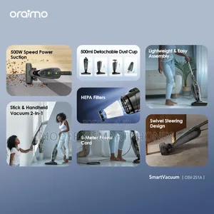 Oraimo Smartvacuum Corded Vacuum Cleaner With 5m Cord 500w High Speed