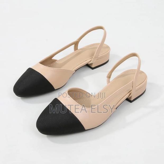 Black,Nude White Slingback Shoes - thumbnail 3