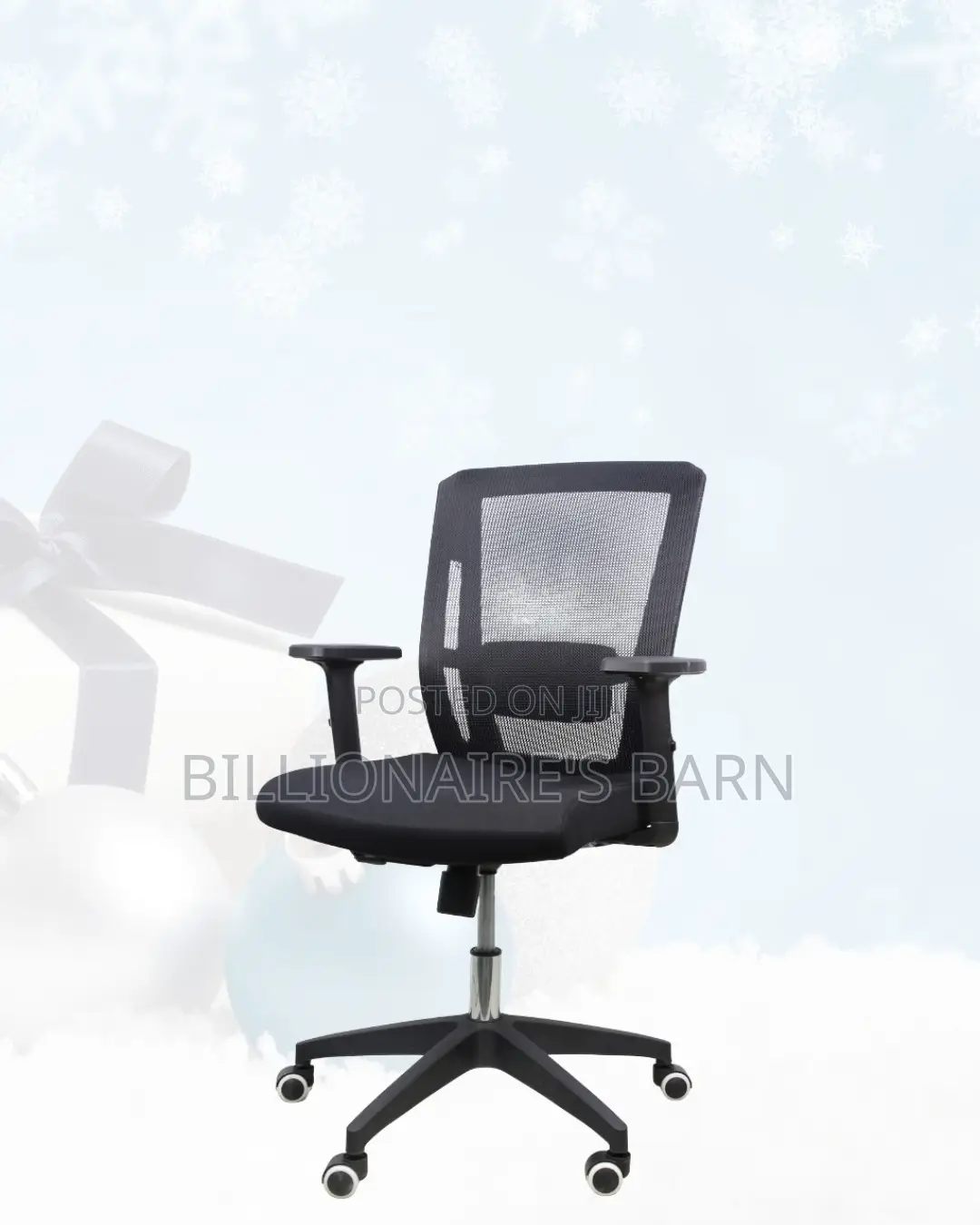 Barn Mid-Back Chair Nylon Base • Executive Finish, Durable Nylon Base