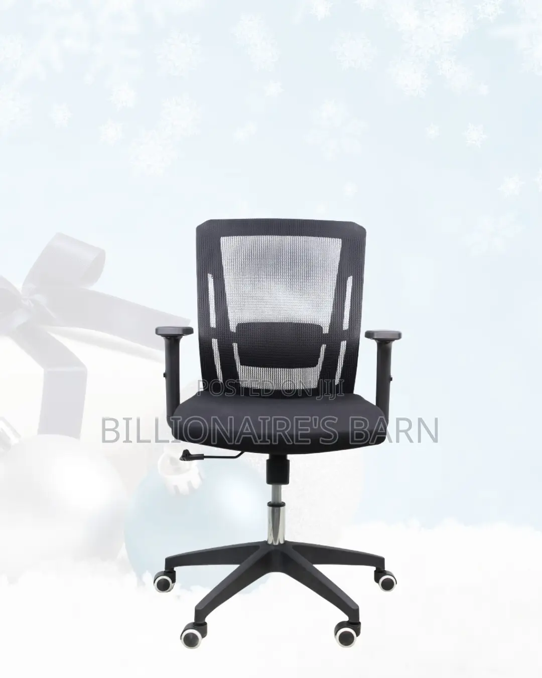 Barn Mid-Back Chair Nylon Base • Executive Finish, Durable Nylon Base