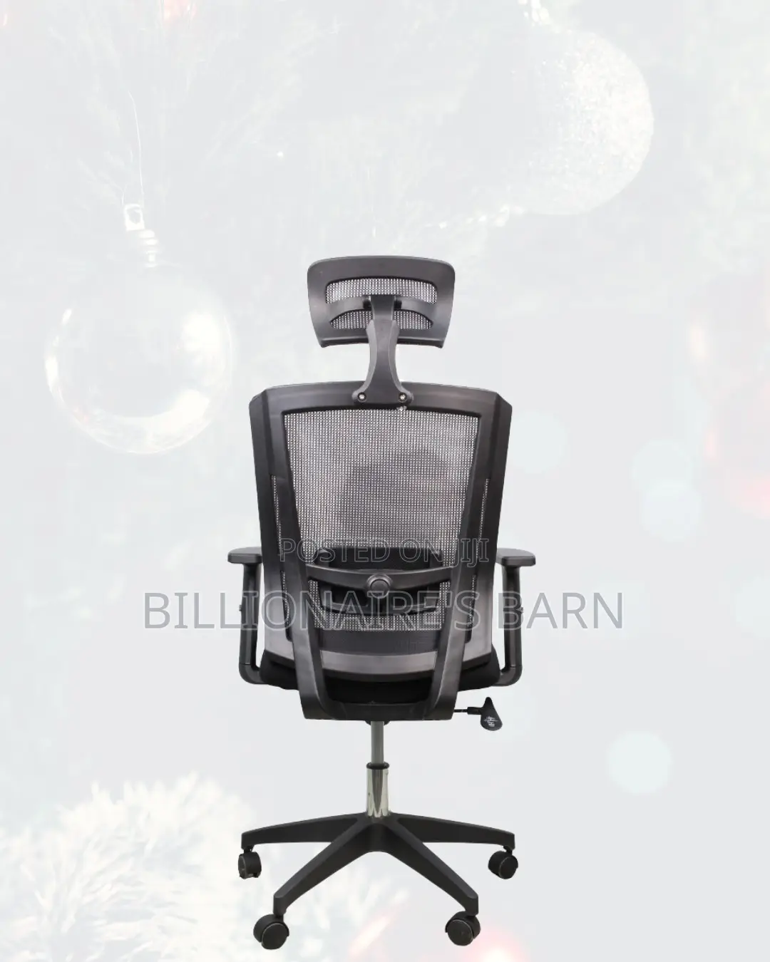 Black Ergonomic Office Chair for Work — Adjustable Headrest Support
