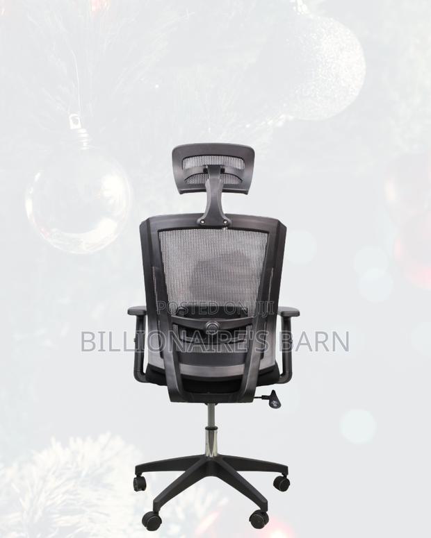 Black Ergonomic Office Chair for Work — Adjustable Headrest Support - thumbnail 4