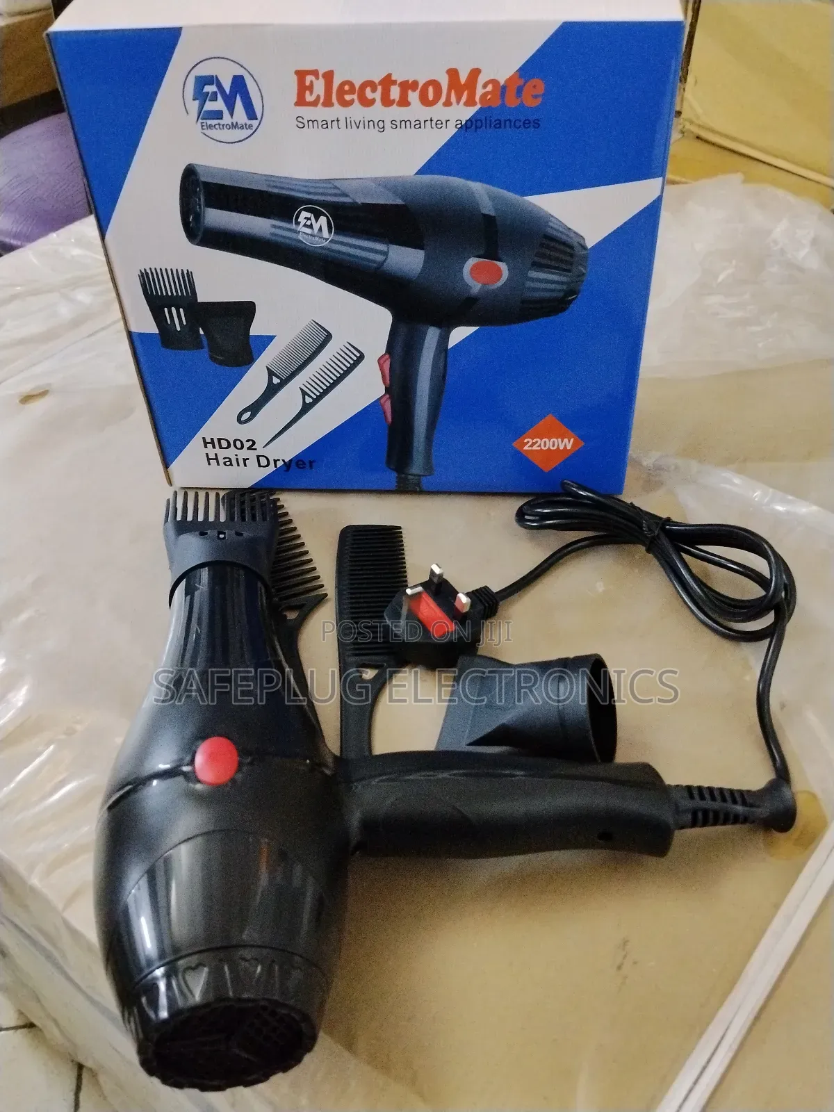 Electromate Professional Hair Dryer - 2000w Commercial Blow Dryer