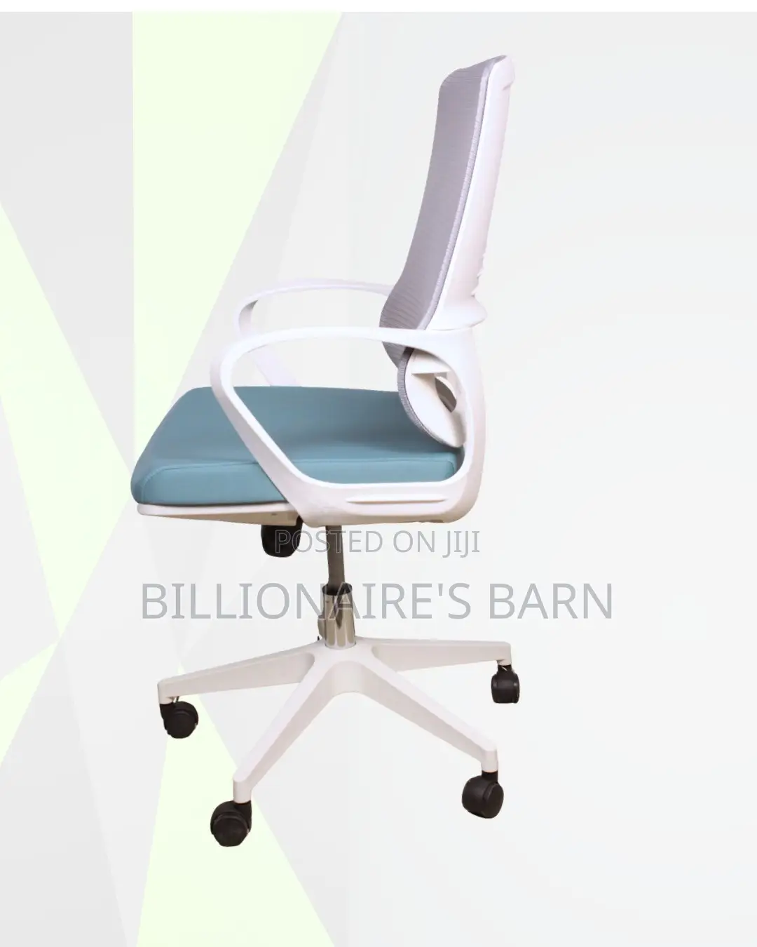 White Mid-Back Mesh Office Chair |Space-Saving Fit, Lower-Back Support