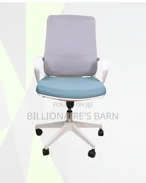 White Mid-Back Mesh Office Chair |Space-Saving Fit, Lower-Back Support