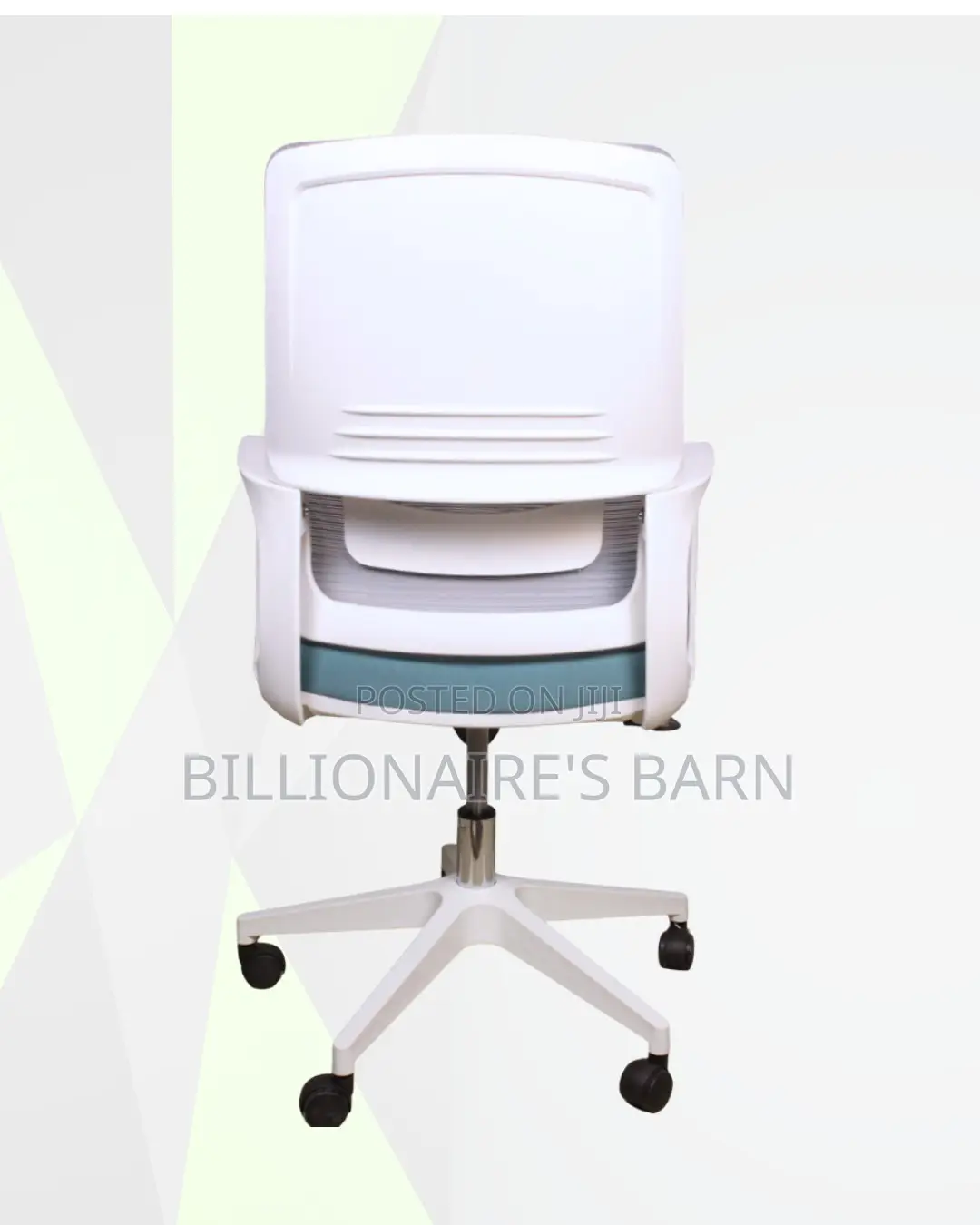 White Mid-Back Mesh Office Chair |Space-Saving Fit, Lower-Back Support