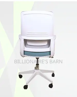 White Mid-Back Mesh Office Chair |Space-Saving Fit, Lower-Back Support