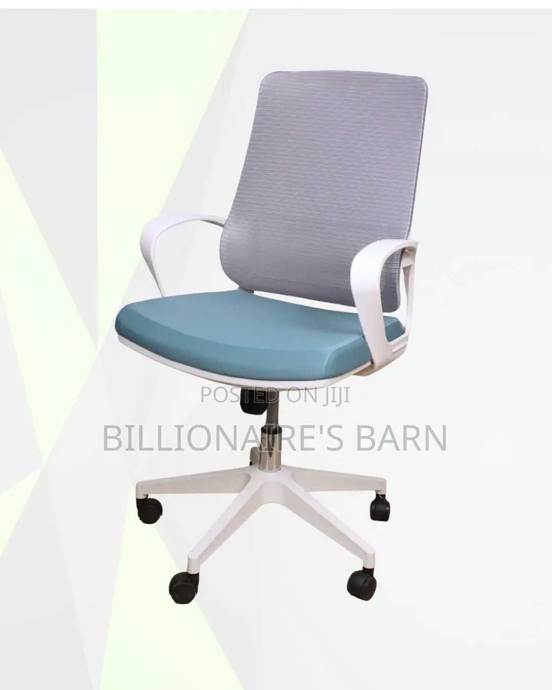 White Mid-Back Mesh Office Chair |Space-Saving Fit, Lower-Back Support