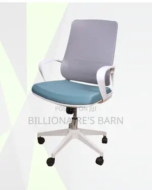 White Mid-Back Mesh Office Chair |Space-Saving Fit, Lower-Back Support