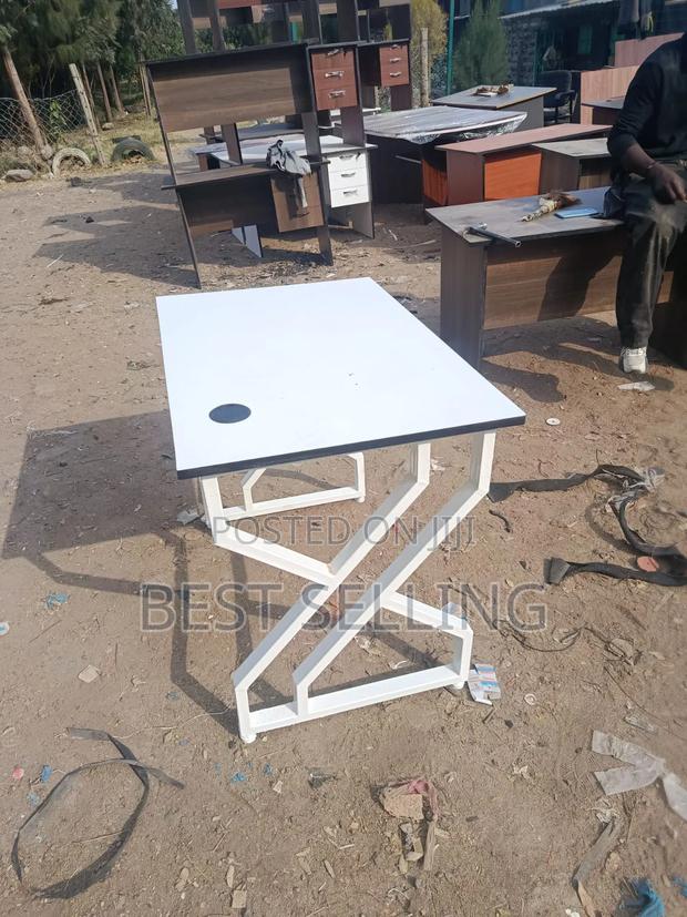 1.2m White Metallic Office Desk