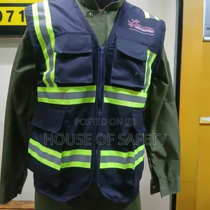 Neutral Tone Navy Blue Safari and Tactical Jacket