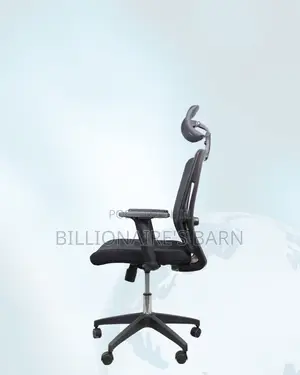 Black Ergonomic Office Chair — Stable Base, Neck Support Headrest