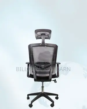 Black Ergonomic Office Chair — Stable Base, Neck Support Headrest