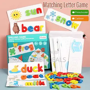 Montessori Wooden Spelling Game Alphabet Matching Toy for Kids Early