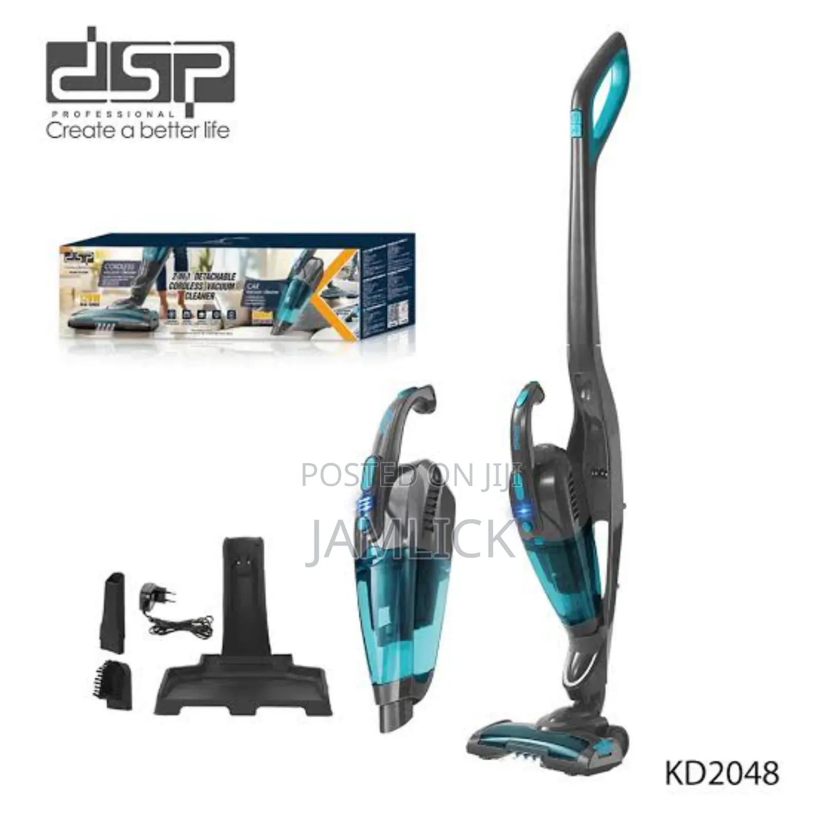 2-in-1 Detachable Cordless Vacuum Cleaner – Motorized Floor Brush - Hm