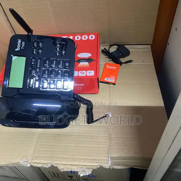 Bontel T1000 GSM Fixed Wireless Landlin Desktophone (Dual Sim) - Black
