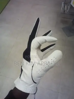 Golf Gloves Pair White With Black Breathable.