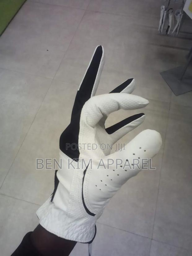Golf Gloves Pair White With Black Breathable. - main view