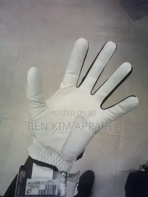 Golf Gloves Pair White With Black Breathable.
