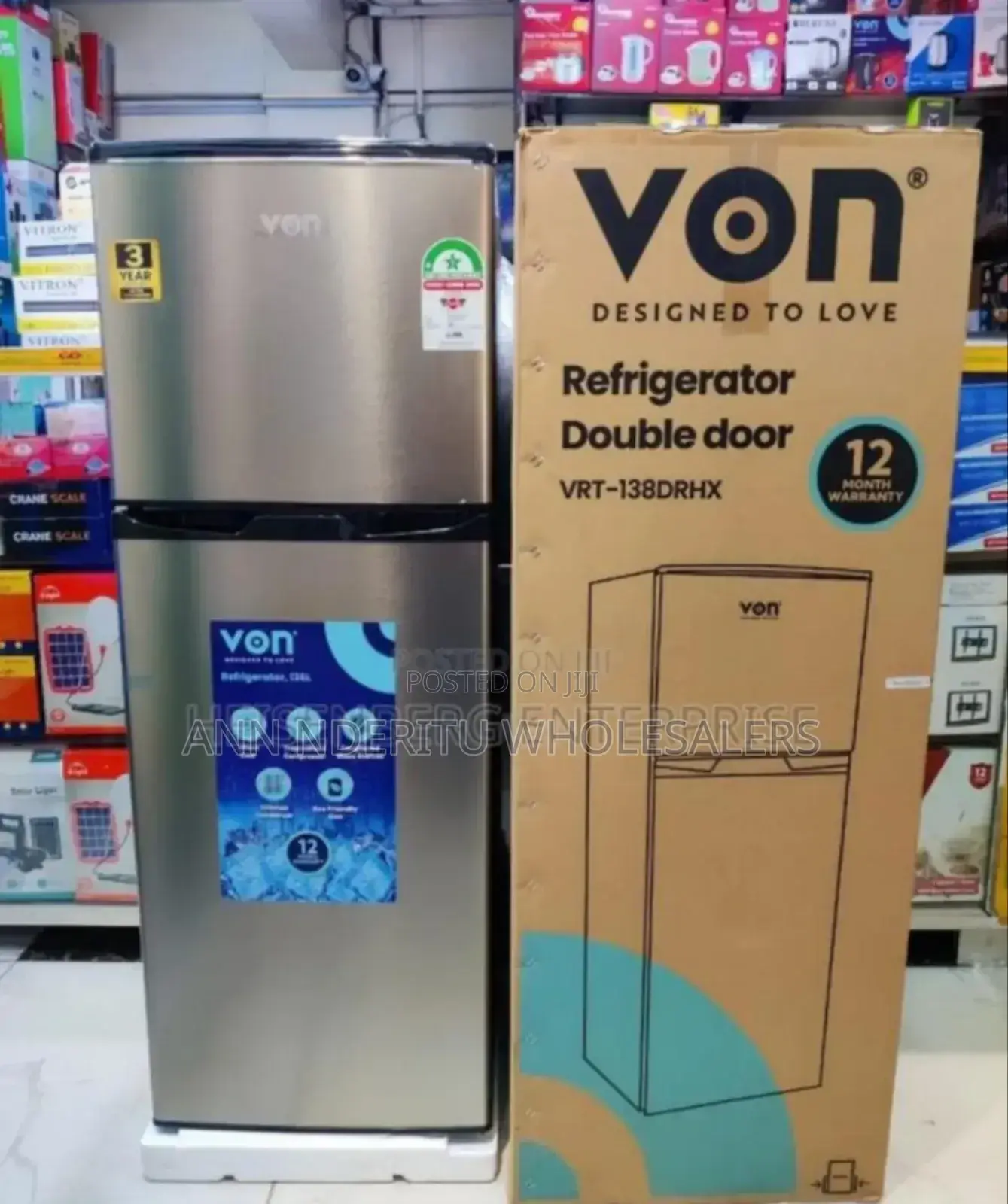 VRT 138l Silver Von 138l Fridge
