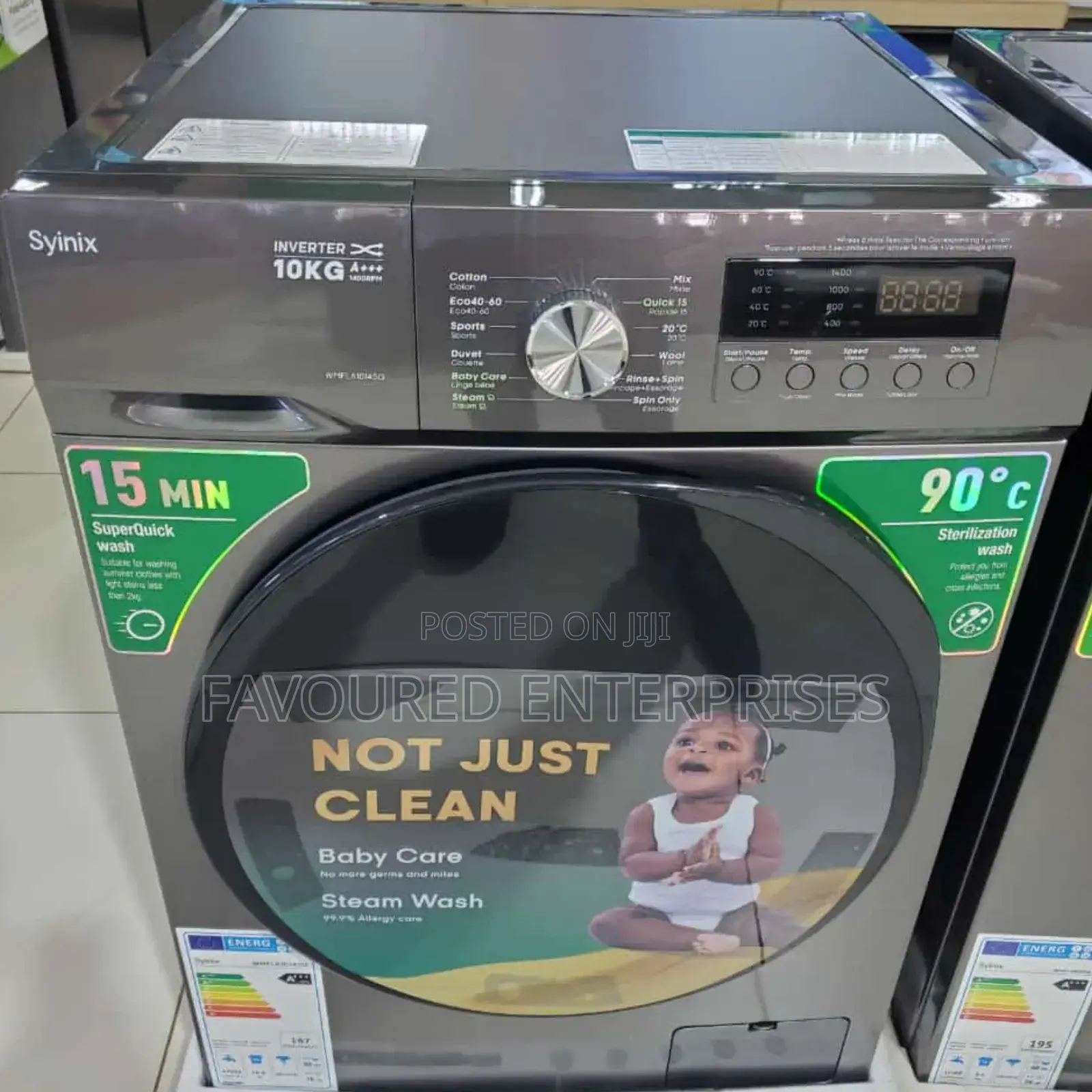 Synix Washing Machine Front Load 10kg Wash and Spin