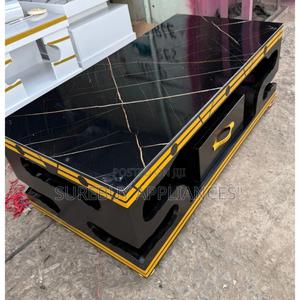 Black,Executive Coffee Table With Marble Topping - thumbnail 2