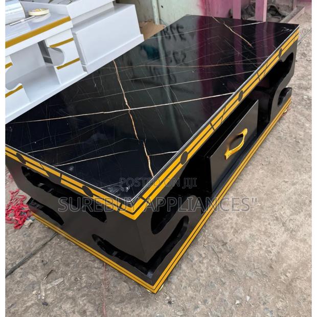 Black,Executive Coffee Table With Marble Topping - main view