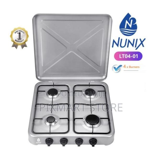 Nunix 4-Burner Full Gas Table Top Cooker – Stainless Steel Stove