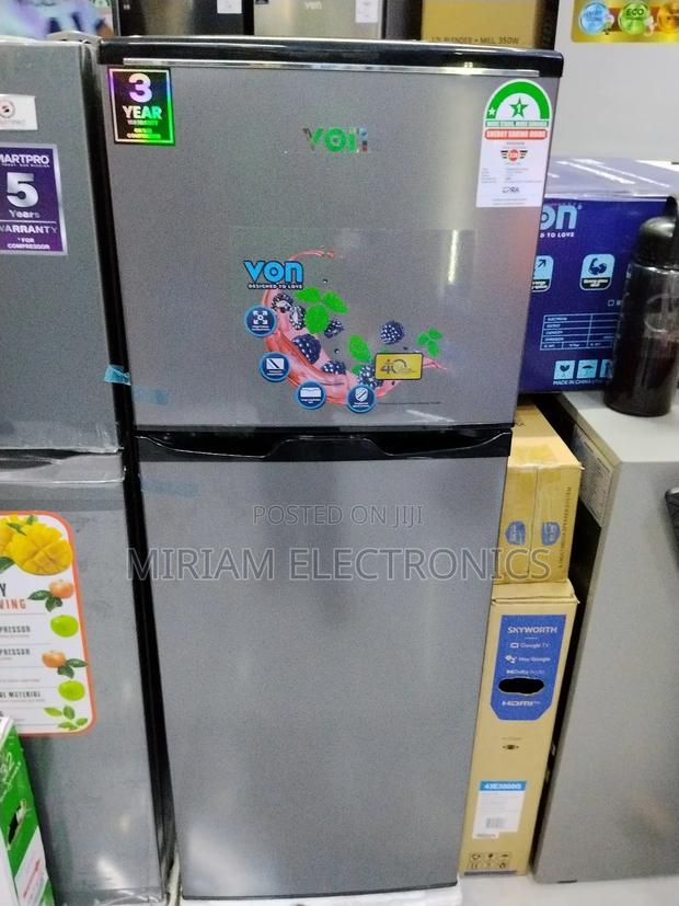 Von Vart-19dhs Double Door Fridge, Top Mount Freezer- 136l - thumbnail 2