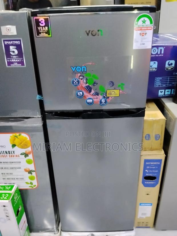 Von Vart-19dhs Double Door Fridge, Top Mount Freezer- 136l - thumbnail 3