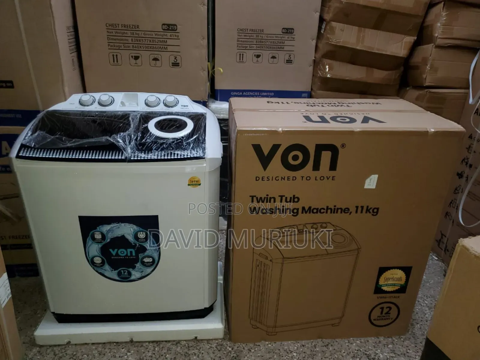 Von 11kg Twin Tub Washing Machine.