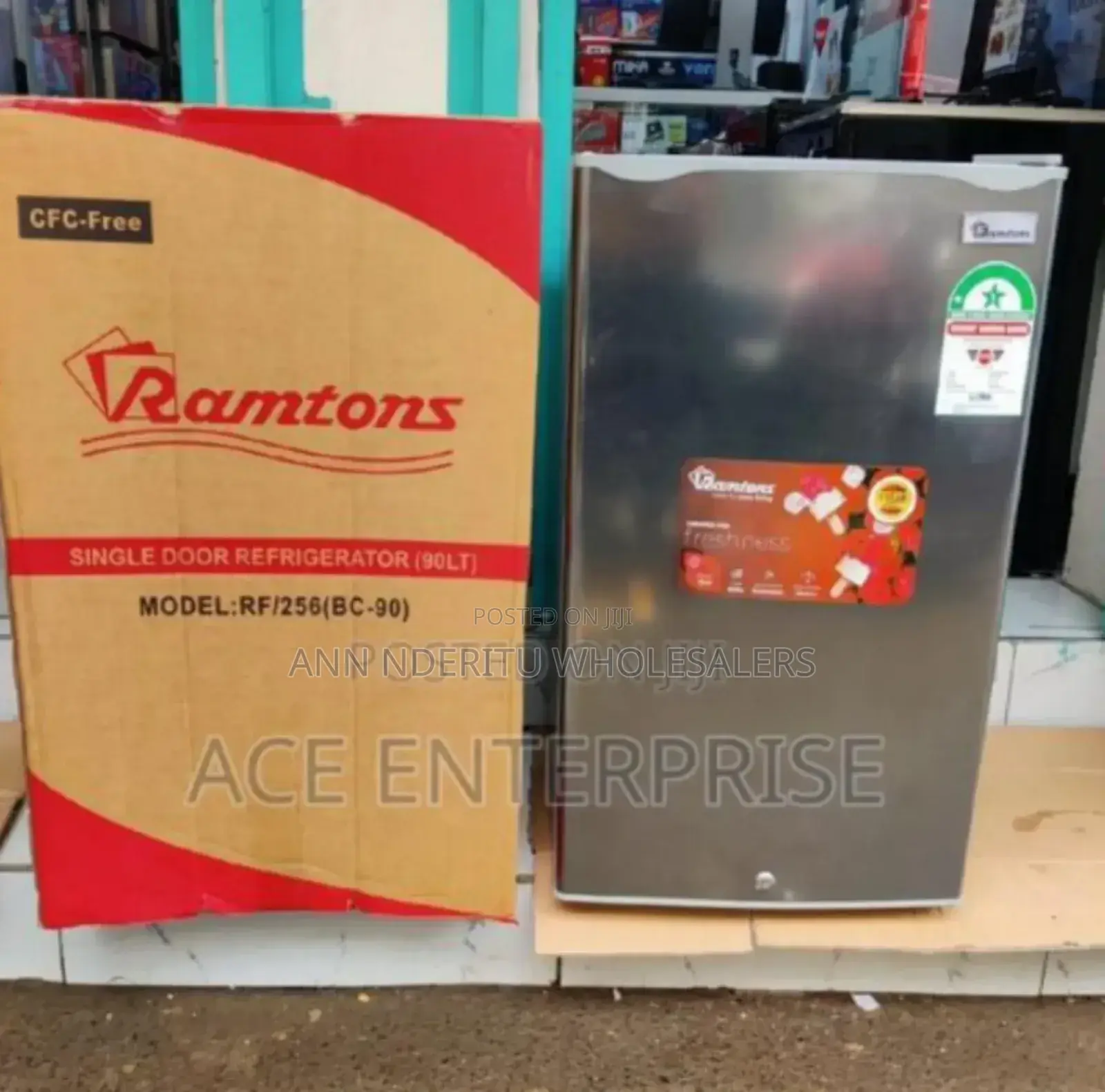 Colour Silver. New Ramtons 90l Fridge