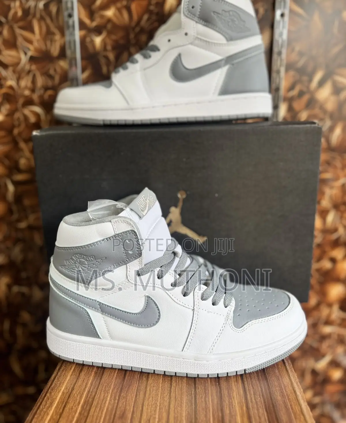 Nike Air Jordan 1 Retro White Gray High Top 38 39 40 41 42 43 44 45