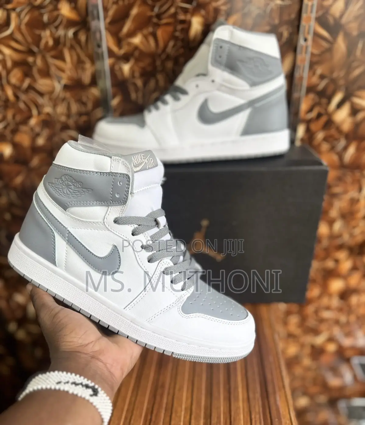 Nike Air Jordan 1 Retro White Gray High Top 38 39 40 41 42 43 44 45