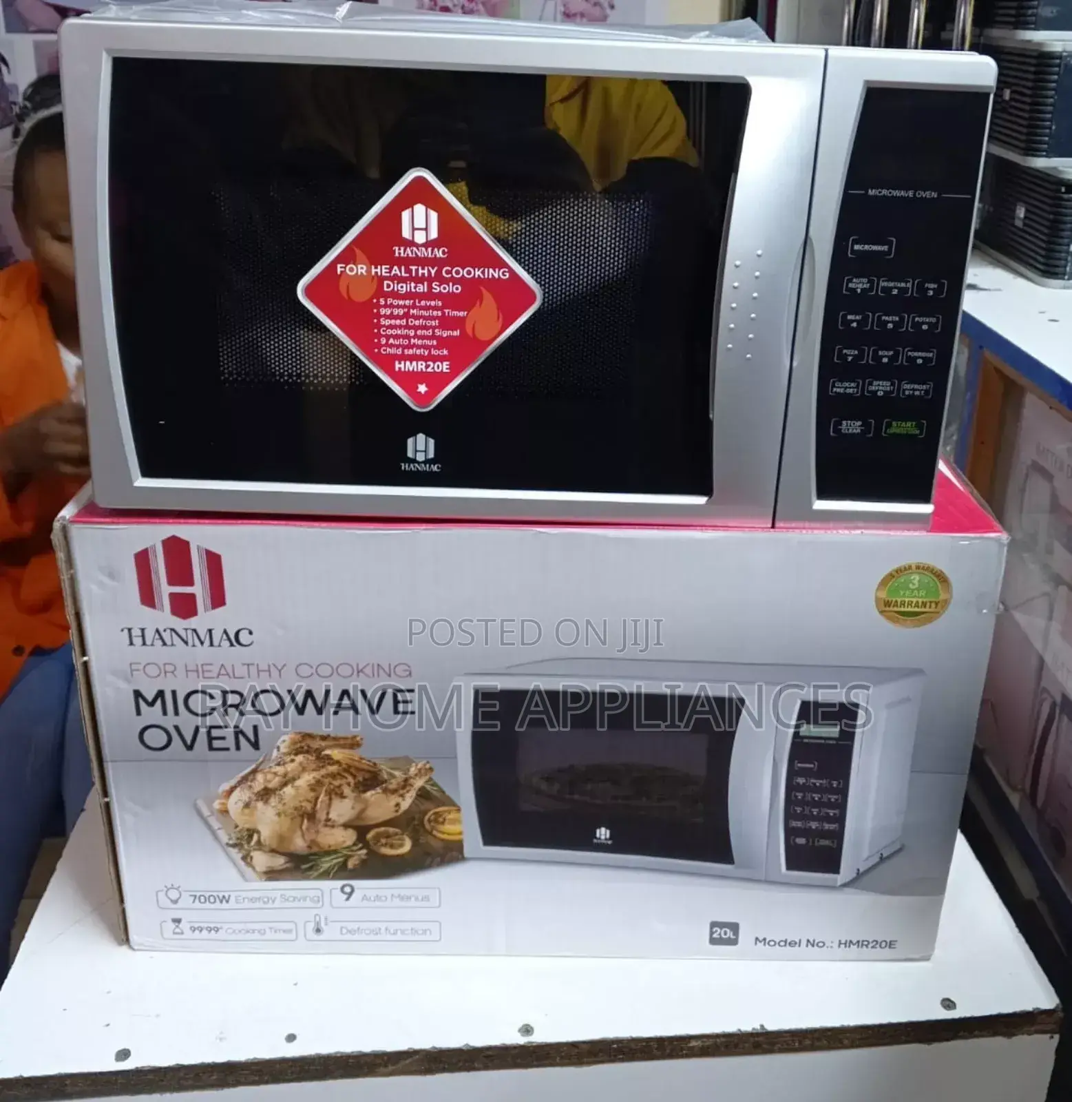 White 20 Litres 3 Years Warranty Hanmac Digital Microwave