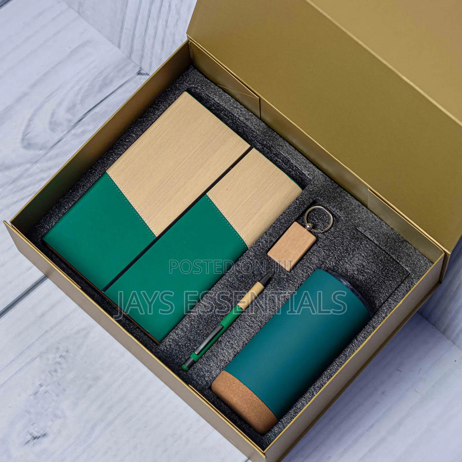 4pc Classic Valentine Gift Set: Notebook, Tumbler, Pen Key Holder