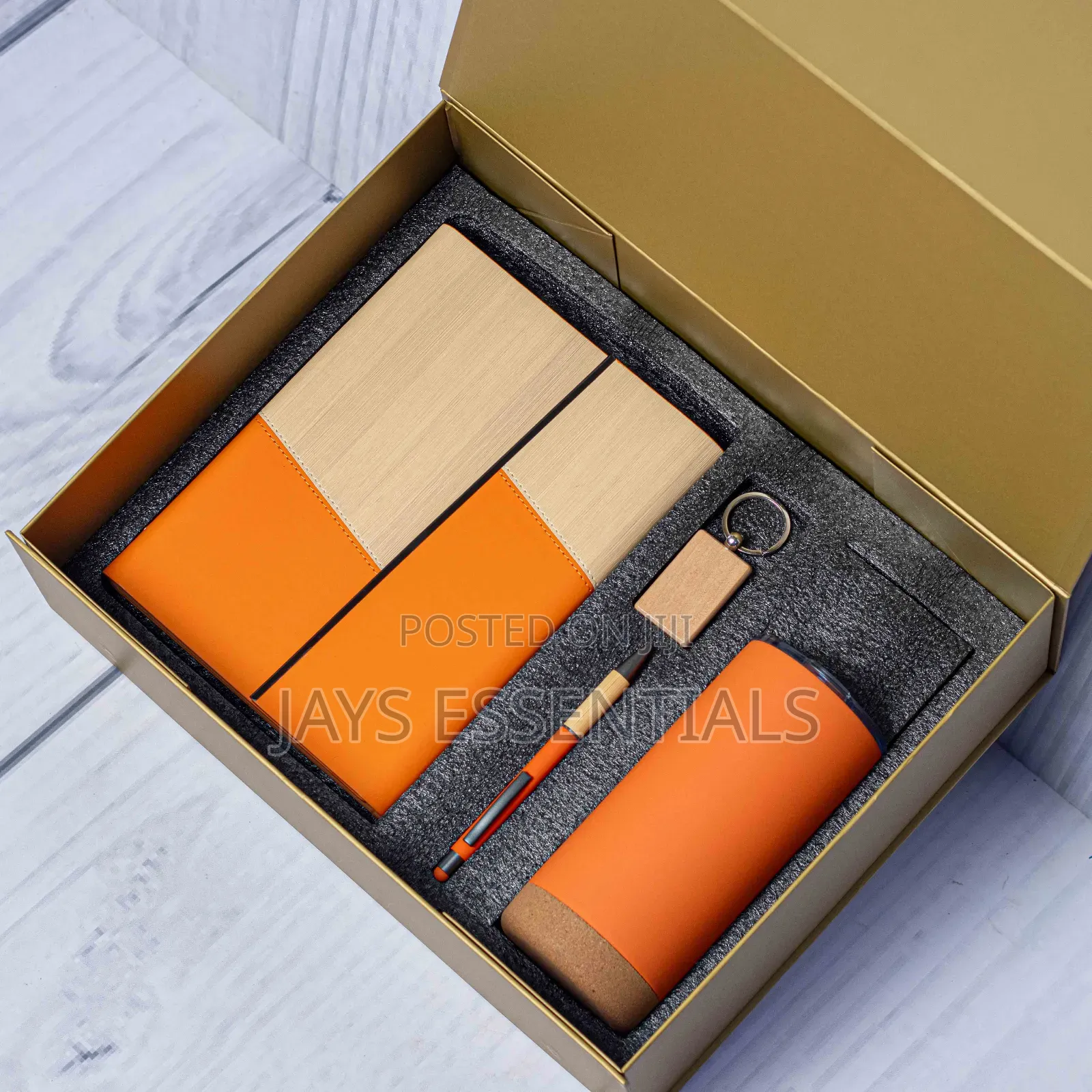 4pc Classic Valentine Gift Set: Notebook, Tumbler, Pen Key Holder