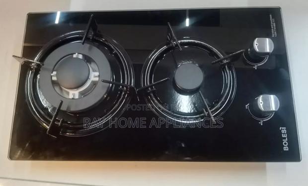 Bolesi Hob 2 Burners Inbuilt Gas Glass Tampared Hod