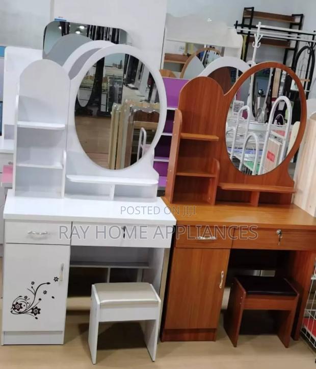 White Executive Dressing Table in White and Brown